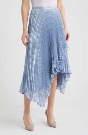 Boss Orange by Hugo Boss Vlantel Pleated Asymmetric Midi Skirt in Bright Blue at Nordstrom, Size 12
