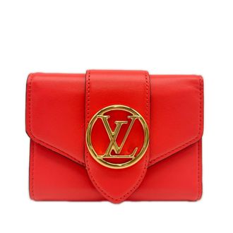 Louis Vuitton Blue Pink Leather Wallet (Tri-Fold) (Pre-Owned)