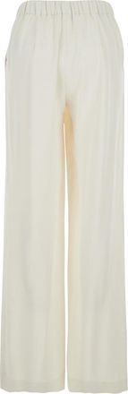 P.A.R.O.S.H. Womens Wide-Leg Pants White Polyester Trousers