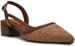 Anne Klein Untie Slingback Block Heel Pump in Brown at Nordstrom Rack, Size 6.5
