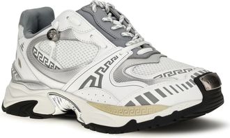Versace Mens Icaro Sneakers Fabric, Mesh And Leather 6ed9k-White+silver+concrete-Palladium 82 82