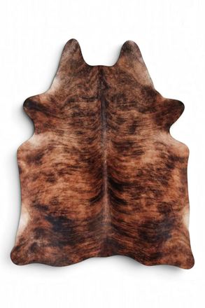 Infinity Leather Natural Cow Leather Tan White Cowhide Hairon Rug - Dark Brindle