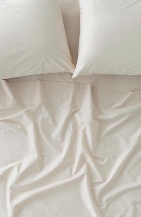 Pact Organic Room Service Sateen Flat Sheet in Bone at Nordstrom, Size California King