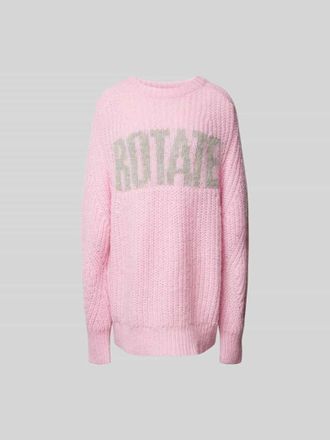 Rotate Oversized Pullover mit Label-Print in Rosa, Gr&ouml;&szlig;e 40