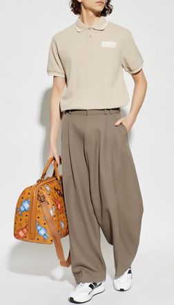 Versace Jeans Couture Polo Shirt With Printed Logo, Mens, Beige