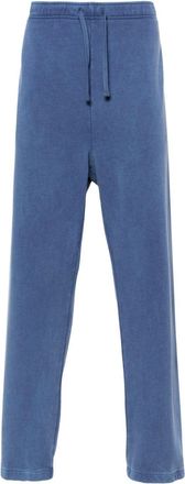 Polo Ralph Lauren logo-embroidered stonewashed track pants - men - Cotton - L - Blue