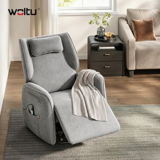 Woltu Woltu Sill&oacute;n Reclinable El&eacute;ctrico De Masaje De Chenilla Con Reposacabezas, Funci&oacute;n De Balanceo Con Calefacci&oacute;n, Bolsillos Laterales, Puerto Usb Y Puer