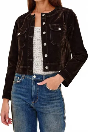 Rails Capistrano Denim Jacket In Chocolate Flocking