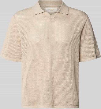 Jack & Jones Jack & Jones Regular Fit Strick-Poloshirt Modell CASSIS in Beige, Gr&ouml;&szlig;e XXL