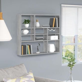 vidaXL Vidaxl - Estanter&iacute;a De Pared Madera Ingenier&iacute;a Gris Sonoma 90x16x78 Cm