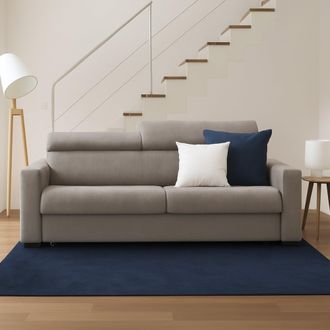 Dmora Sofa Cama Daara, Sof&aacute; De 3 Plazas, 100% Made In Italy, Sof&aacute; De Sal&oacute;n Con Apertura Giratoria, Con Reposacabezas Ajustables Y Reposabrazos Delgados, Cm 