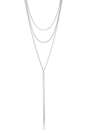 Nordstrom Snake Chain Layered Y-Necklace in Silver at Nordstrom