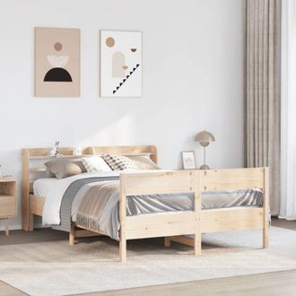 vidaXL Estructura De Cama Sin Colch&oacute;n Madera De Pino Blanca 140x200 Cm Vidaxl