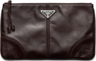Prada leather clutch - Brown