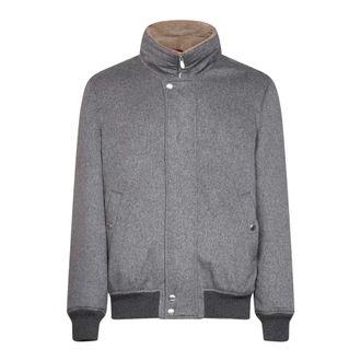 Brunello Cucinelli Chaqueta de cuello alto con forro de borrego - Jackets - Hombre - Gris - L