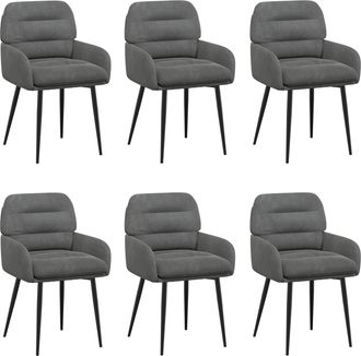 vidaXL Sillas De Comedor 6 Uds. Terciopelo Gris Oscuro Vidaxl
