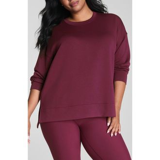 Spanx AirEssentials Crewneck Sweatshirt in Plum Berry at Nordstrom Rack, Size X-Small