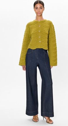 Rebecca Taylor Rem Knit Cardigan in Pear Green at Nordstrom, Size X-Large