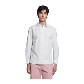 IMPURE Camicia Polo Pop-over - Heren - Casual Overhemden - Wit - L - Katoen - Overhemden