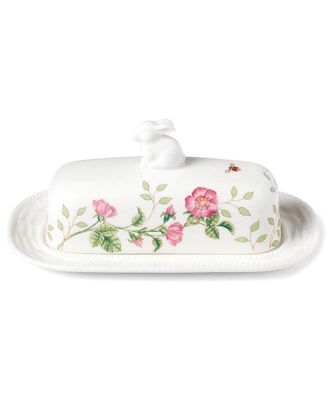Lenox Butterfly Meadow Bunny Covered Butter Dish