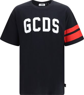 GCDS Embroidered Logo with Grosgrain Band T-Shirt - Black
