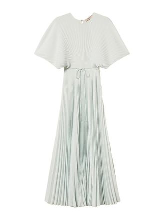 Twinset Long Light Blue Dress With Belt At The Waist