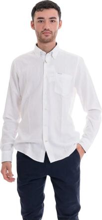 Barbour Charlton Eco Tailored Shirt - Heren - Zakelijke Overhemden - Wit - S - Leer - Overhemden