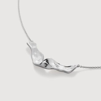 Monica Vinader Sterling Silver Wave Chain Necklace