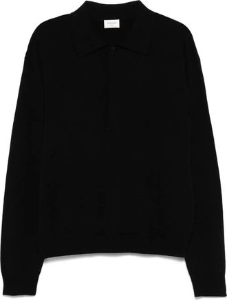 Saint Laurent Wollen poloshirt - Zwart