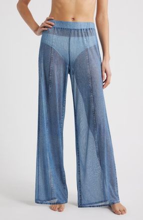 Rag & Bone rb Miramar Mesh Wide Leg Cover-Up Pants in Minet at Nordstrom, Size X-Large