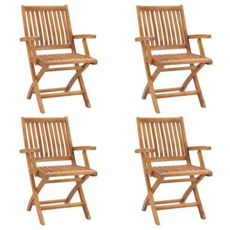 vidaXL Sillas De Jard&iacute;n Plegables 4 Unidades Madera Maciza De Teca Vidaxl