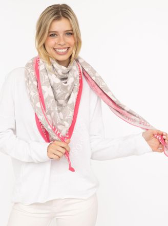 Zwillingsherz Dreieckstuch ZWILLINGSHERZ Classy-ZH, Damen, rosa (grau pink), Strick, Obermaterial: 50% Baumwolle, 50% Polyacryl, gemustert, mehrfarbig, Modet&uuml;cher D