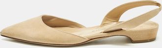 PAUL ANDREW Beige Suede Rhea Slingback Ballet Flats