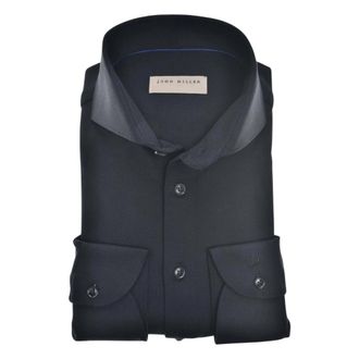 John Miller Zwart Overhemd met Lange Mouwen - Heren - Casual Overhemden - Zwart - XS - Overhemden