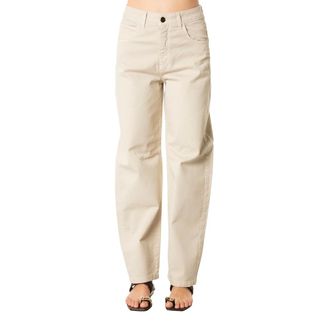 Jijil Wijde jeans - Dames - Jeans - Beige - Maat: W27 Katoen