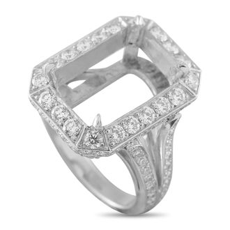 Luxury Bazaar Platinum 1.87ct Diamond Halo Mounting Ring MF06-082126