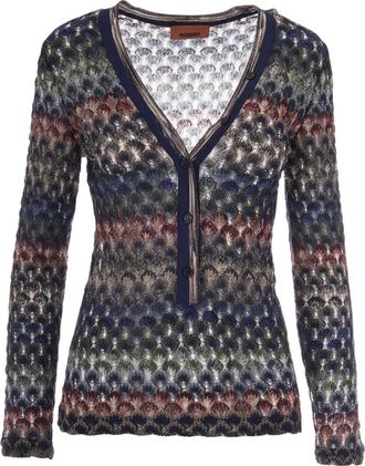 Missoni V-hals trui - Dames - Blouses - Veelkleurig - L - Overhemden