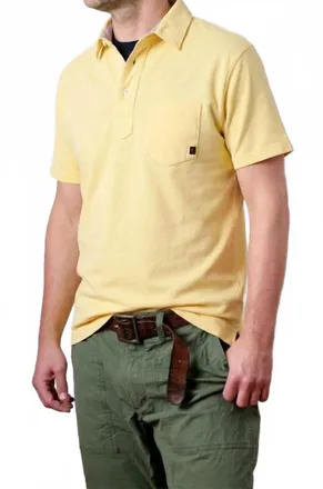 Relwen Pique Slot Polo In Butter