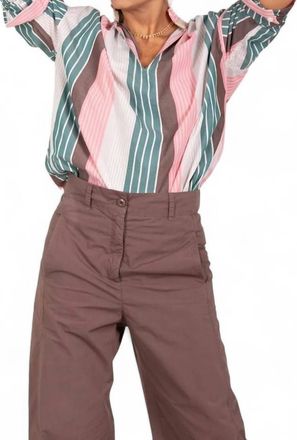 A Shirt Thing Penelope Long Sleeve Top In Carnation Stripe