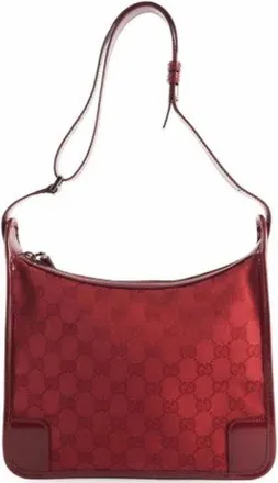 Gucci Pre-owned Shoulder Bags, female, Red, Size: ONE SIZE Pre-owned Canvas Shoulder Bag
