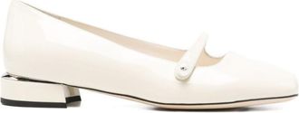 Jimmy Choo London White Leather Ballet Flats