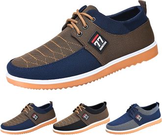 Generic Mens Lace Up Work Shoes Casual Board Shoes Classic Fashion Dress Business Sneakers Lightweight Breathable Walking Shoe Outdoor Slip-Resistance Driving