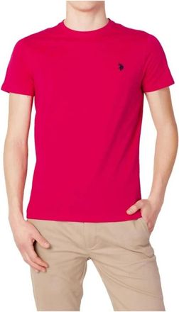 U.S.Polo Association Viola Heren Katoen Logo T-shirt - Heren - T-shirts - Roze - M - Katoen - Tops