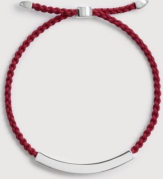 Monica Vinader Sterling Silver MV Linear Cord Friendship Bracelet