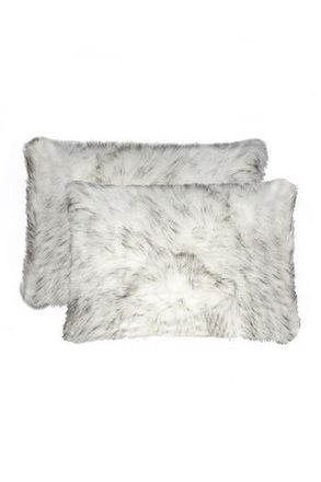 Luxe Belton Faux Fur Pillow - Set of 2 - 20 x 12 - Gradient Grey at Nordstrom Rack