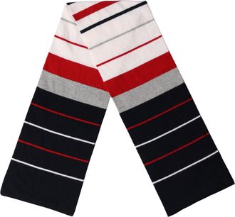 Dolce & Gabbana Womens Multicolor Stripes Shawl Neck Wrap 119cm X 20cm Scarf Virgin Wool Nylon