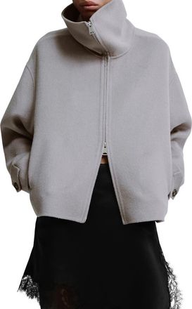 Mango Wool Blend Jacket in Grey at Nordstrom, Size Medium