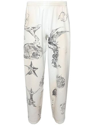 Balenciaga Pantaloni sportivi Tat con stampa grafica - Toni neutri