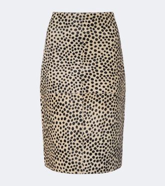 R&oacute;he R&oacute;he Cheetah-print calf hair pencil skirt