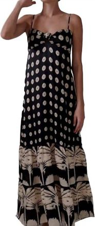 Juan de Dios Julieta Silk Maxi Dress In Black/cream